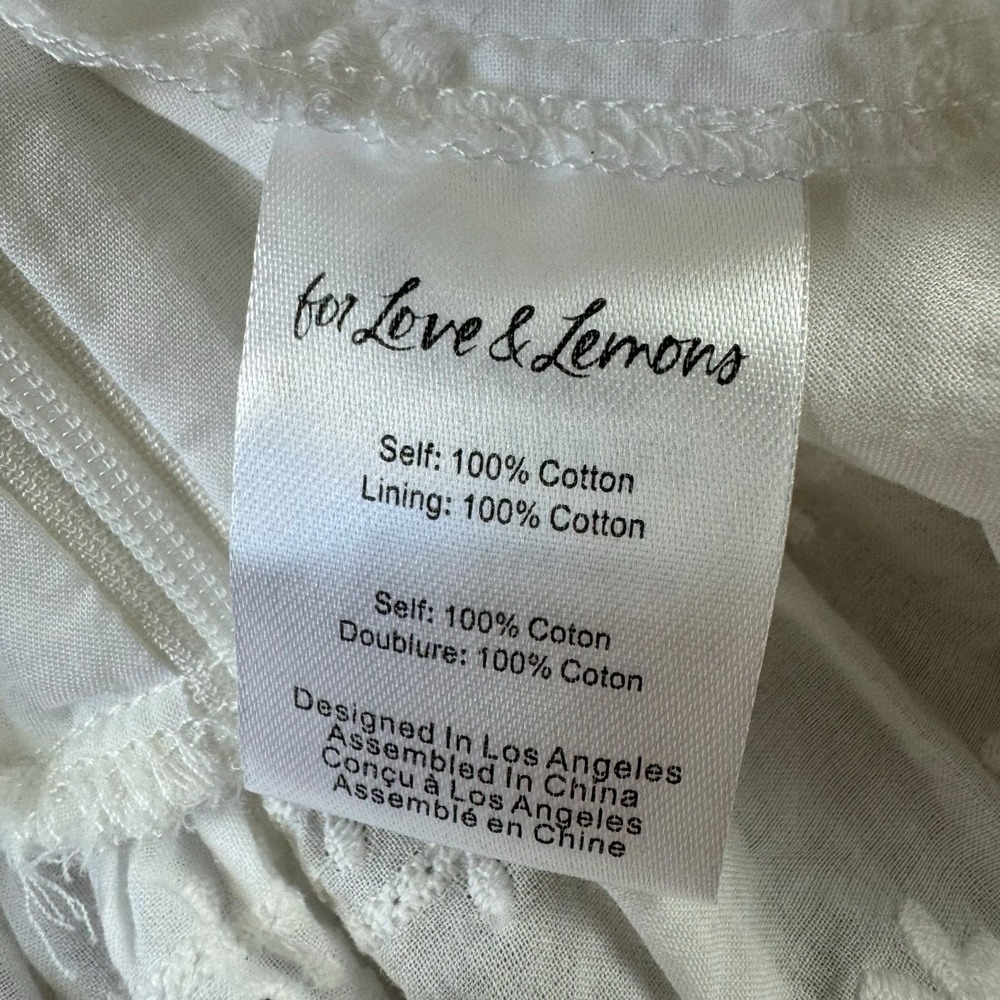 For Love and Lemons Iris Mini Dress White Eyelet Tiered Sz S - Picture 6 of 10